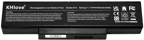 KHlove A32-K72 A32-N71 Laptop Batterie pour ASUS K72 K72F K72J K73S K73SV N71 N71J N73S N73SV X73S X77 A72 K72D K72DR K72DY K72JK K72JR K72JV N71JV N71V N73 N73J X73E X73 X73BY X73SD X73SV X73T K73E