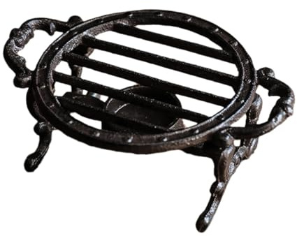 perfk Teapot Warmer Heating Base Cast Iron Coffee Graceful Gift Tealight Stand Dish Warmer for Travel Balcony Home Hotel Patio, Style D
