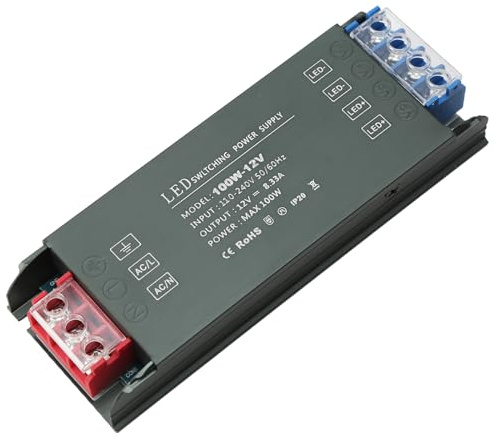 Yopption 10 unidades 12 V 8 3 A fuente de alimentación conmutada CA 180 V - 240 V a CC 12 V transformador LED controlador para LED tira luz CCTV cámara