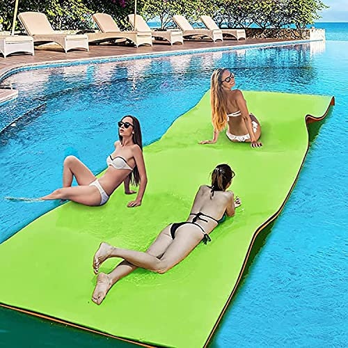 KLYDBMYT Schwimmende Wassermatte für den See, schwimmendes Schaumstoff-Wasserpad für Kinder und Erwachsene, 2-lagiger, reißfester XPE-Schaumstoff-Pool-Float für Partys, Grün, 150 x 60 x 2,2 cm