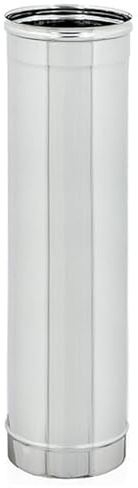 ALLINOX Tubo In Acciaio INOX L1000 mm Modulo Uscita Fumi Canna Fumaria Per Camino o Stufa MADE IN ITALY (DN 120)