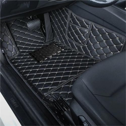 DZSNBMSHD Auto Fußmatten Auto-Fußmatten Für VW Für Passat B8 2016-2020 Auto Luxus Leder Männer Frauen Auto Matten Volle Abdeckung Allwetterfußmatten(L Black beige)