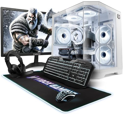 Vibox IV-416 Gaming PC Bundle • AMD Ryzen 7 5700X 8-Core • Nvidia RTX 5060 8GB • 16GB RAM • 1TB SSD • Windows 11 • 23 Monitor • WiFi