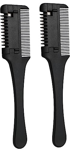 VICASKY 2stücke Haarschneidekamm Mit Doppelklingen Und Ausdünnungsfunktion Haarkamm Für Kämmen Und Schneiden Diy Haarschneiderkamm Für Dünnes Und Dickes Haar