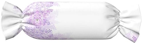 HJLUUFT Incorniciatura Fiori Lilla Stampa Candy Cuscini Cilindrici Cuscini Morbido Peluche Vita Bolster Divano Cuscini Lavabile