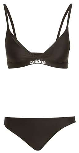 adidas Femme Padded 2-Way Straps Triangle Bikini Set, Black/White, 40
