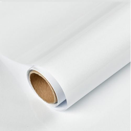 FMIYJUN Papier peint autocollant de couleur unie imperméable de style moderne pour bureau, cuisine, comptoir (blanc, 40 x 600 cm)