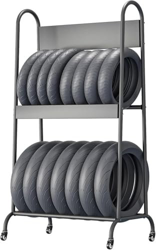 Scaffalatura per Pneumatici da Garage, Supporto per Pneumatici per Moto, Supporto Indipendente per Pneumatici per Garage, Officina, Officina di Riparazione Auto con Ruota, ripiano