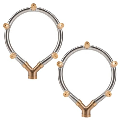 Hapivida Ugello Nebulizzatore A 5 Teste, G1/4 Pollici Ugello Spruzzatore di Raffreddamento con Filettatura Femmina di Nebulizzazione Regolabile Irrigatore Circolare per Irrigazione (2pcs)
