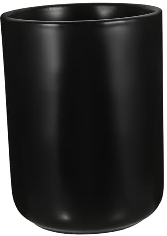 Porta Cucharas de Cerámica Negro, Elegante, Compacto y Ligero para Cocina