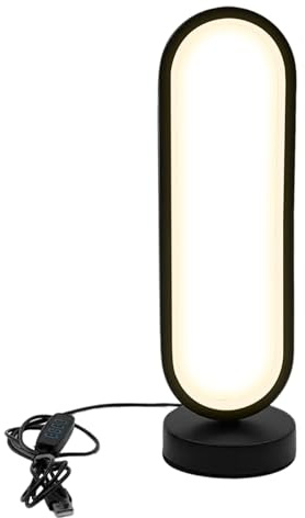 Genikeer Lampe De Table Moderne | Lampes De Table D'Appoint Avec Charge USB | Éclairage LED Réglable pour Bureau et Lecture Dortoir et Étude Hôtel Patio Jardin Couloir Entrée Salle de Bain