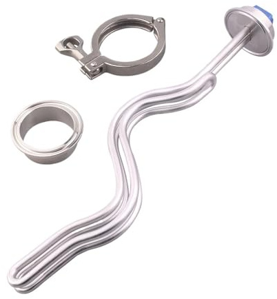 Heating Component，240V Heating Element 2 Inches Tri-Clamp Brewing 2.5KW 4.5KW 6.5KW SUS304 Immersion Water Electrical Heater(Clamp and Set,with SUS Cover,3500w)