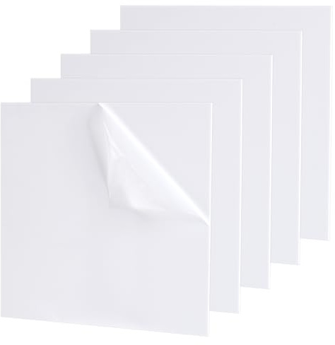 UNICRAFTALE 5 Stück 20x20cm Acrylplatte Quadratische Weiße Acrylplatten Für Lasergravur 2mm Dicke Plexiglasplatte Transparente Kunststoffplatte Acrylplatte Für Bilderrahmen Glasersatz Bemalung