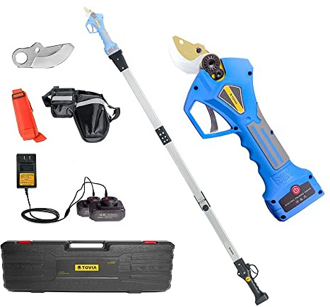 Forbici da giardino elettriche, Potatore elettrico Cesoie da potatura da giardino elettriche senza spazzole for alberi da frutto Rami di bonsai Batteria for potatore senza fili(Shears pole(Case))