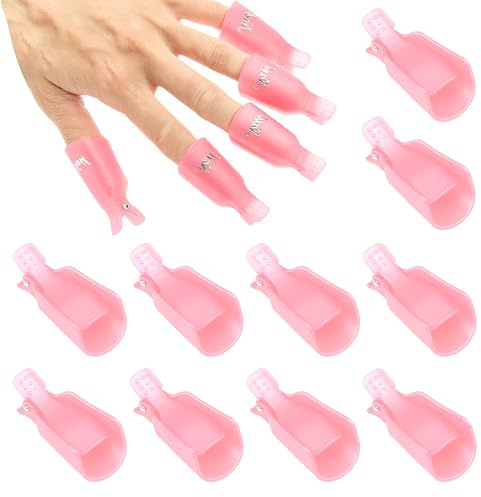 Zegnuem Nagelclips Nagellackentferner Clips, Nagel Clips Pinke 10er Set Nagel Zubehör Wiederverwendbare Abschminkhilfe für den Heimgebrauch