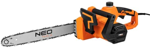 NEO TOOLS 2200W Elektro-Kettensäge mit 457mm Schwert (18) - 11,6 m/s Kettengeschw., werkzeuglose Kettenspannung, autom. 200 ml Ölung, Low Kickback, Soft-Griff