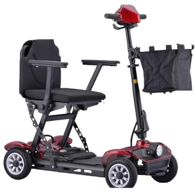 Patinete eléctrico de movilidad ultra plegable para personas mayores | Capacidad de peso de 150 kg | Diseño ligero y fácil de transportar | Incluye cargador y cesta de la compra