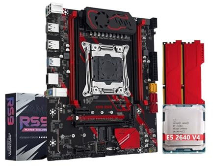 Placa Base X99 RS9 Combo LGA2011-3 Xeon Kit E5 2640 V4 Procesador DDR4 16 GB 2666 MHz Memoria NVME M.2 Cuatro(Motherboard+CPU+RAM)