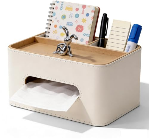 Caja de pañuelos cosméticos acrílico 25 × 13 × 9 cm, negro mate, elegante caja de pañuelos, dispensador de pañuelos y caja de pañuelos para baño, dormitorio, oficina, comedor y coche, pañuelos (blanco