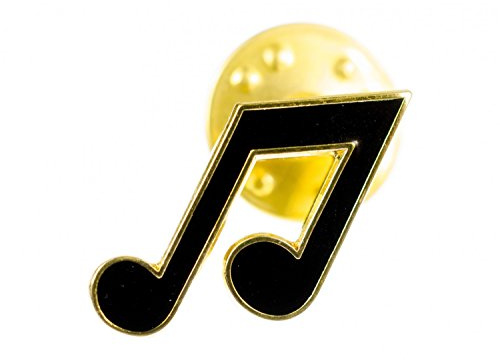 Miniblings Noten Brosche Pin Anstecker Musik Achtel Viertel schwarz gold | Kleines Statement für Revers und Jacke, mit Note, auch als Mitbringsel geeignet