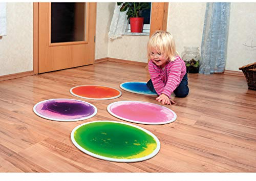 EDUPLAY 110374 Faszinationsmatten, rund, Ø 40 cm, bunt, 5-teilig (1 Set)