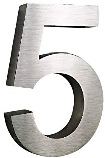 5 Hausnummer 3D Edelstahl V2A Arial XXL Höhe 25 cm 250 mm rostfrei witterungsbeständig 0 1 2 3 4 5 6 7 8 9 a b c d erhältlich (5)