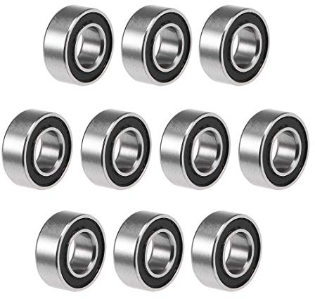 sourcing map 10 Stück Kugellager Rillenkugellager MR84-2RS 4mm Innendurchm 8mm Außendurchm 3mm Bohrung Doppelt Abgedichtet Chromstahl Z2 für Skateboard 3D Drucker Roller Inline Skates