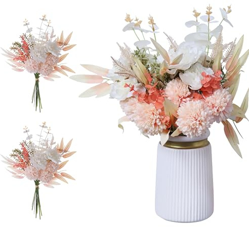 cn-Knight 2pcs Künstlicher Herbstblumenstrauß,43cm,für Hochzeit, Brautstrauß,Heimdekoration,Tafelaufsätze (Champagnerfarben)