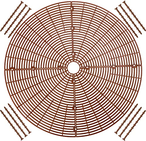 DUDNJC Blumentopf-Bodenabdeckungen, 55,9 cm, Gitter-Blumentopf-Abdeckung, Katzen-, Baby-Sicherheitspflanzen-Schutz, Gartenbedarf (braun)