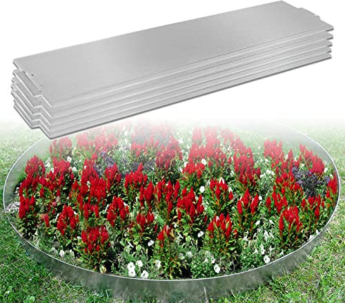 LARS360 30 m x 18 cm, borde de césped de metal galvanizado, borde de césped, palisada, 30 unidades de 100 cm x 18 cm (largo x alto) para plantas de jardín y verduras