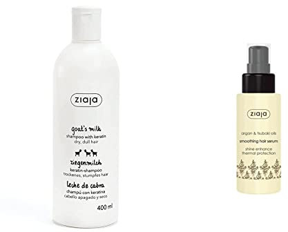 Ziaja Leche De Cabra Champú 400ml & Argán Serum Capilar Suavizante 50 ml (ZAG15295)