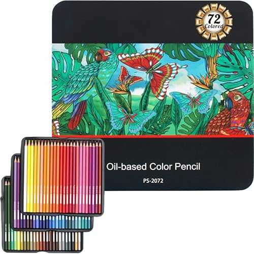 YAWAHOME 72 Buntstifte Set Metallbox - Color Pencils Professionelle Holzmalstifte Bruchsicher Weicher Kern Profi Farbstifte Malstifte Für Erwachsene Kinder Kuenstler