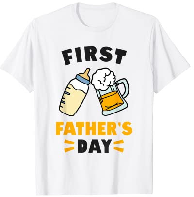 First Father's Day Bier Babyflasche Neugeborene T-Shirt