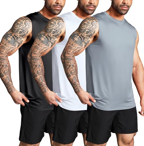 Boyzn Tank Top Herren 3er Pack Training Fitness Bodybuilding Tankshirt Schnelltrocknendes Muskelshirt Ärmellos Weste für Men