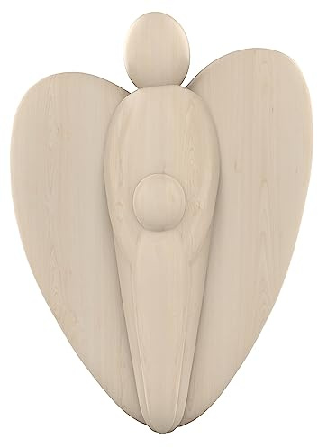 Handschmeichler - Ich Passe Immer auf Dich auf. Kleiner Begleiter aus Holz, Schutzengel, der EIN Kind umarmt, Talisman im Format 4,8 x 3,6 cm
