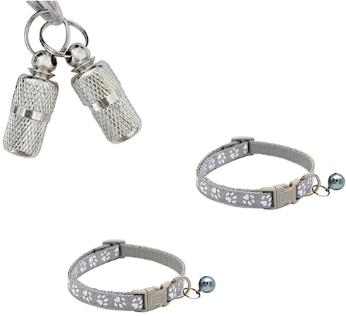 LJFEA 2 set Personalisierte Adressanhänger für Hunde Katzen, Hundehalsbandanhänger mit Schlüsselring, Wasserdichte Haustiere Hunde Katzen Zubehör, （Mit 2 Halsbändern）