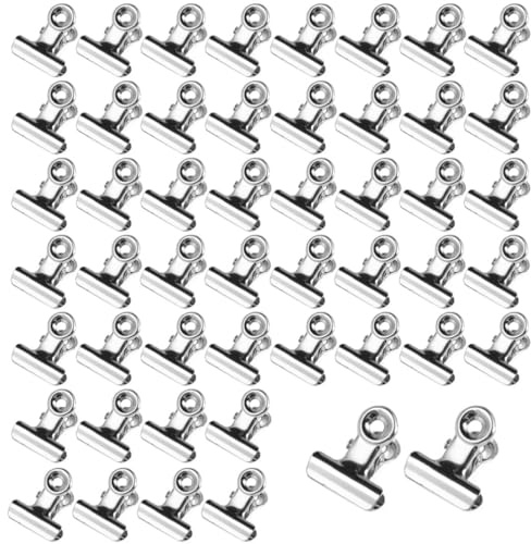 Lot de 50 mini trombones en métal - 22 mm - Multifonctions - Pour photos, bureau et cuisine - Argenté
