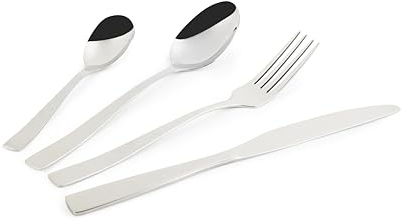 Excelsa Shadow Set 16 Posate, Acciaio INOX, Finitura Argento