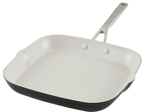 KitchenAid Hard Anodized Ceramic Nonstick Grill Pan/Griddle, Square, 11.25 Inch - Matte Black
