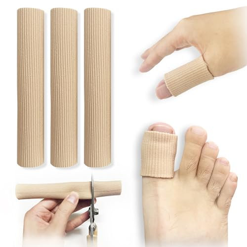 3 Stück Schneidbar Silikon Zehenschutz, Toe Cushion Tube, Toe Cushion Tube Schlauchbandage Gel, Schneidbar Schlauchbandage, für Kissen Mais, Blasen, Schwielen, Zehen, Hornhaut Damen & Herren (3L).
