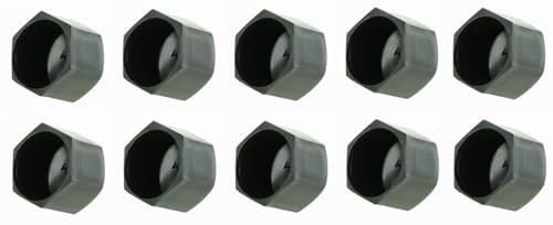 cyclingcolors 10x Schutzkappen Abdeckkappen Schwarz Hutmuttern Sechskantschrauben Universal Kunststoff, M6 x 10mm