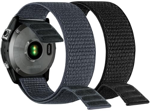 Abanen Quick Dry Watch Strap for Fenix 6/Fenix 5/Fenix 7/EPIX 2, 22mm Woven Nylon Ultralight Sport Wristband for Garmin Epix Pro 47mm, Instinct 2 Solar, Forerunner 955