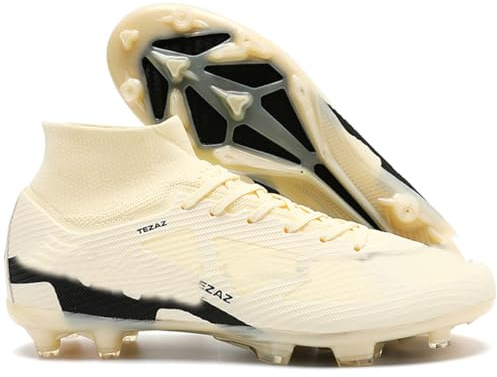 Kmrlofiy Fotbollsskor för herrar och pojkar, High Top Spike, mikrofiber, skor med dobbar, professionella fotbollsskor för utomhusbruk, atletiska träningsskor, för matcher, 39 EU