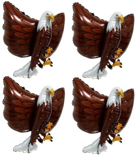 4 Piezas Globo águila Decoración Cumpleaños, Globo foil águila en marrón 83 x 66 cm, Globos Animales, Globos Animales Grandes águila Ballon águila Balloon Decoración Para Fiestas