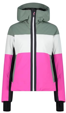CMP Giacca da sci in twill da donna con cappuccio fisso, 33W0706 (IT, Numero, 46, Regular, Regular, Festival)