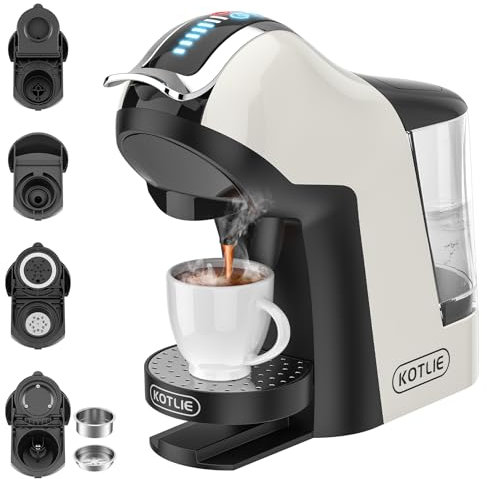 KOTLIE EM-308A Macchina Multifunzione 5 in 1 per Caffè Macinato, Capsule, ESE (44mm), Temperatura e Volume Regolabili