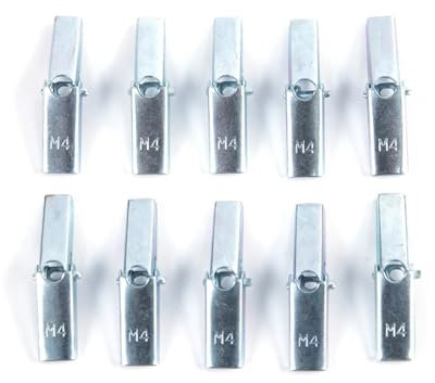 AQXYWQOL 2-10 piezas de anclaje de resorte de metal con palanca M3-M8, perno de fijación for cavidad de pared de yeso(M4 10pcs)