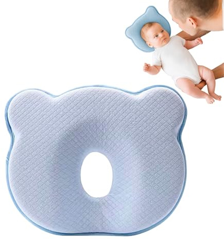 FOX DREAMS Soft Memory Foam Baby Changing Station Support pad for Infant, Portable Travel Cushion with Cartoon Bear Cover – Comfortable Head Support for Kids, Breathable and Washable