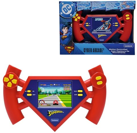 Lexibook, Superman, Superman Cyber Arcade Console compact and portable, 50 games, color LCD screen, battery powered, JL3180SU, Red