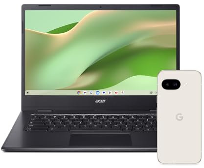 Google Pixel 9a – Smartphone Android Libre con cámara con IA, batería para Todo el día y potentes Funciones de Seguridad – Porcelana, 128GB + Acer Chromebook 314